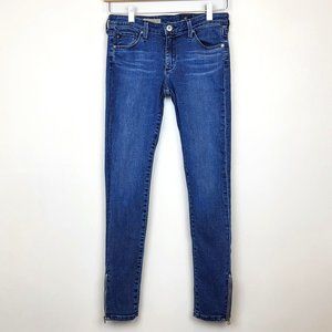 Adriano Goldschmied The Zip Up Legging, Skinny Ankle Blue Denim, Size  26R, GUC